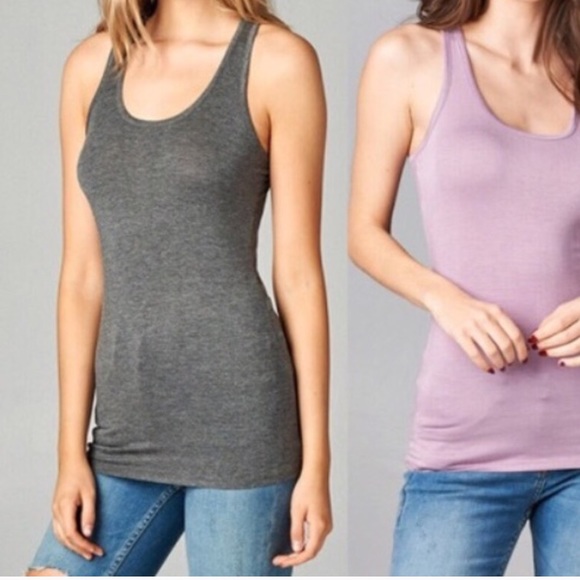 Dark Gray Racer back Tank ❤︎ - Picture 3 of 3